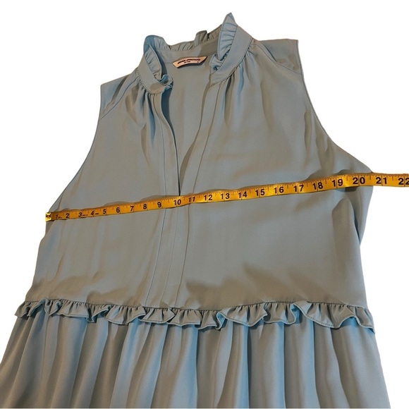 Amanda Uprichard x Revolve Ice Blue Wilma Midi Dress Tiered Ruffles Relaxed XL - Picture 8 of 16
